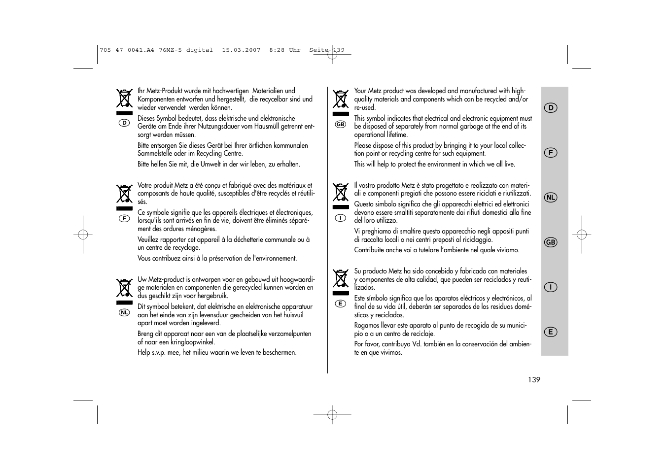 Metz 76 MZ-5 User Manual | Page 139 / 148