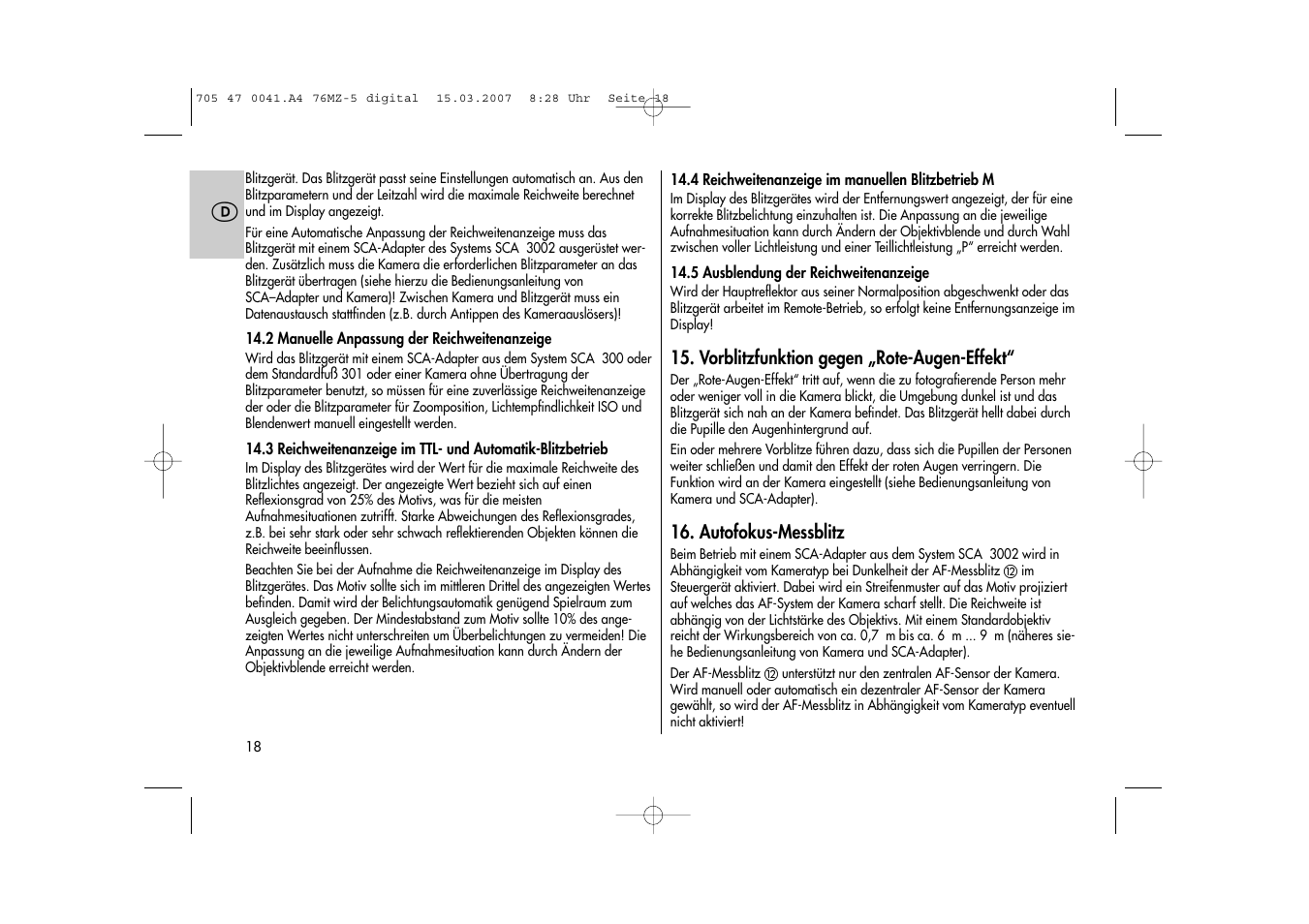 Metz 76 MZ-5 User Manual | Page 18 / 148