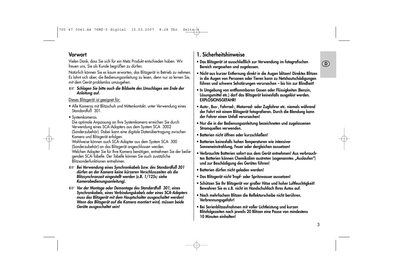 Metz 76 MZ-5 User Manual | Page 3 / 148