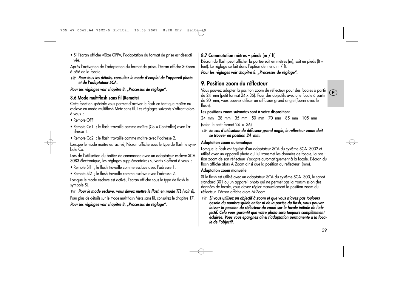 Metz 76 MZ-5 User Manual | Page 39 / 148