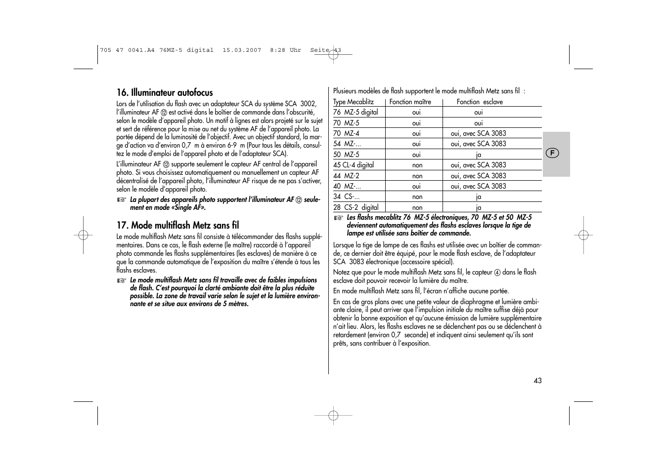 Metz 76 MZ-5 User Manual | Page 43 / 148