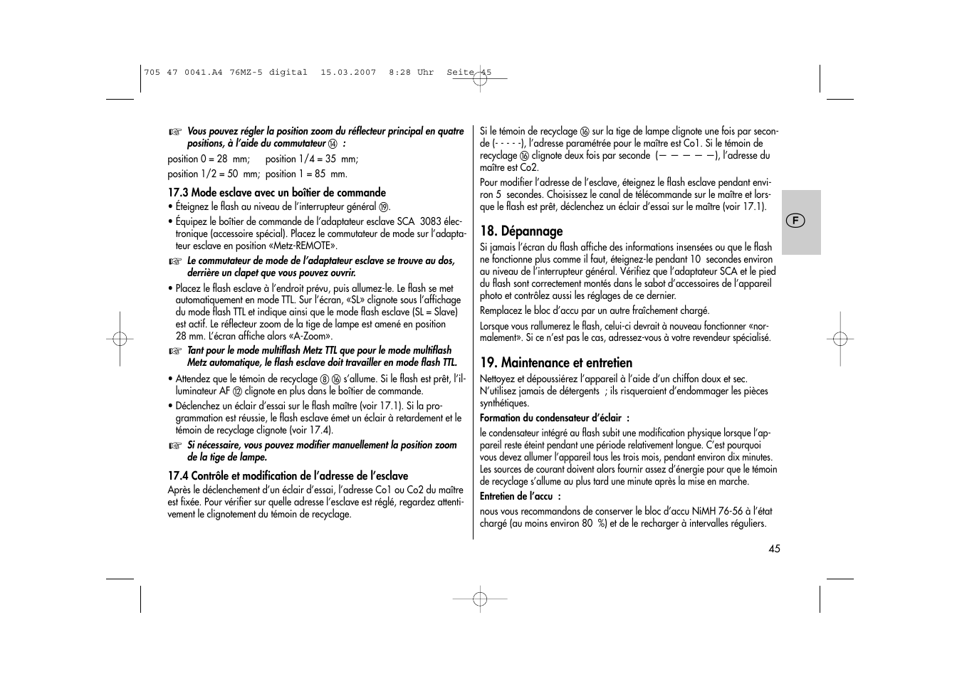 Metz 76 MZ-5 User Manual | Page 45 / 148