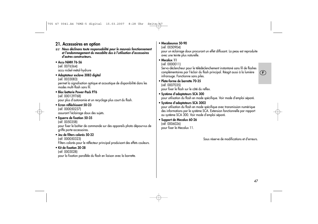 Metz 76 MZ-5 User Manual | Page 47 / 148