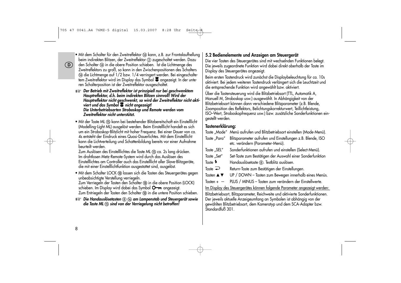 Metz 76 MZ-5 User Manual | Page 8 / 148