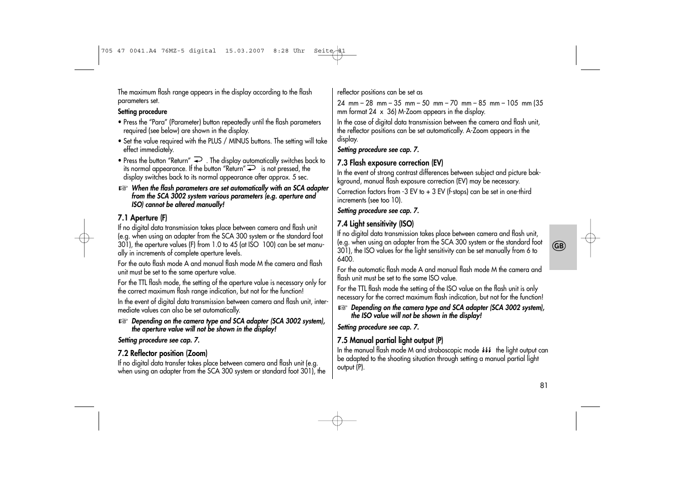 Metz 76 MZ-5 User Manual | Page 81 / 148