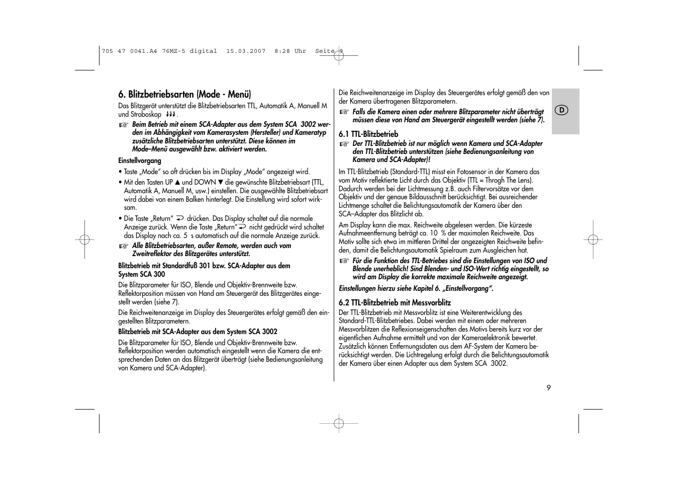 Metz 76 MZ-5 User Manual | Page 9 / 148