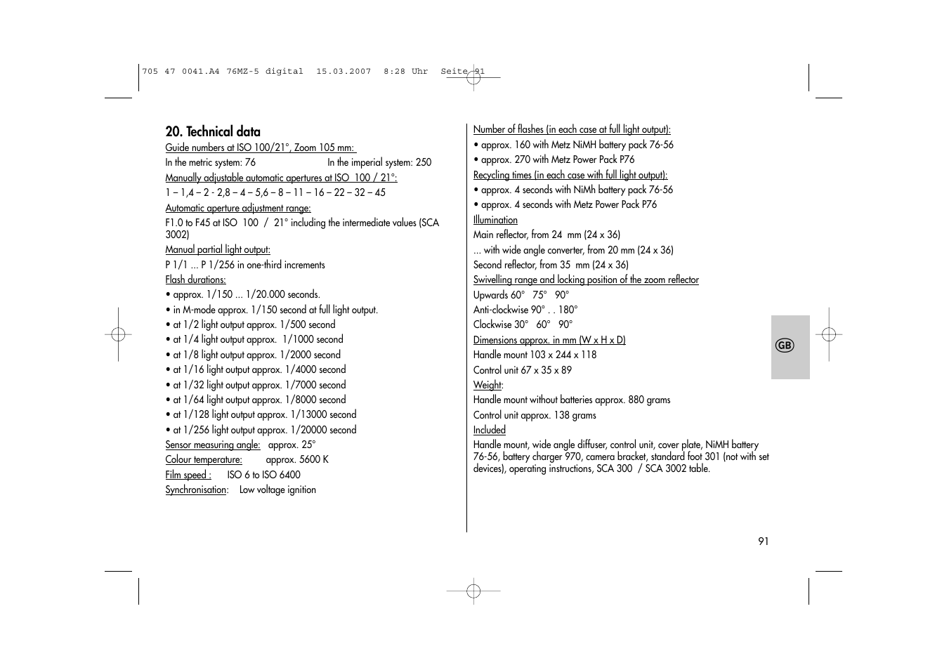 Metz 76 MZ-5 User Manual | Page 91 / 148