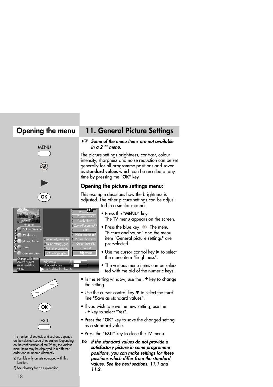 General picture settings, Opening the menu, Opening the picture settings menu | Metz Slim TV User Manual | Page 18 / 100