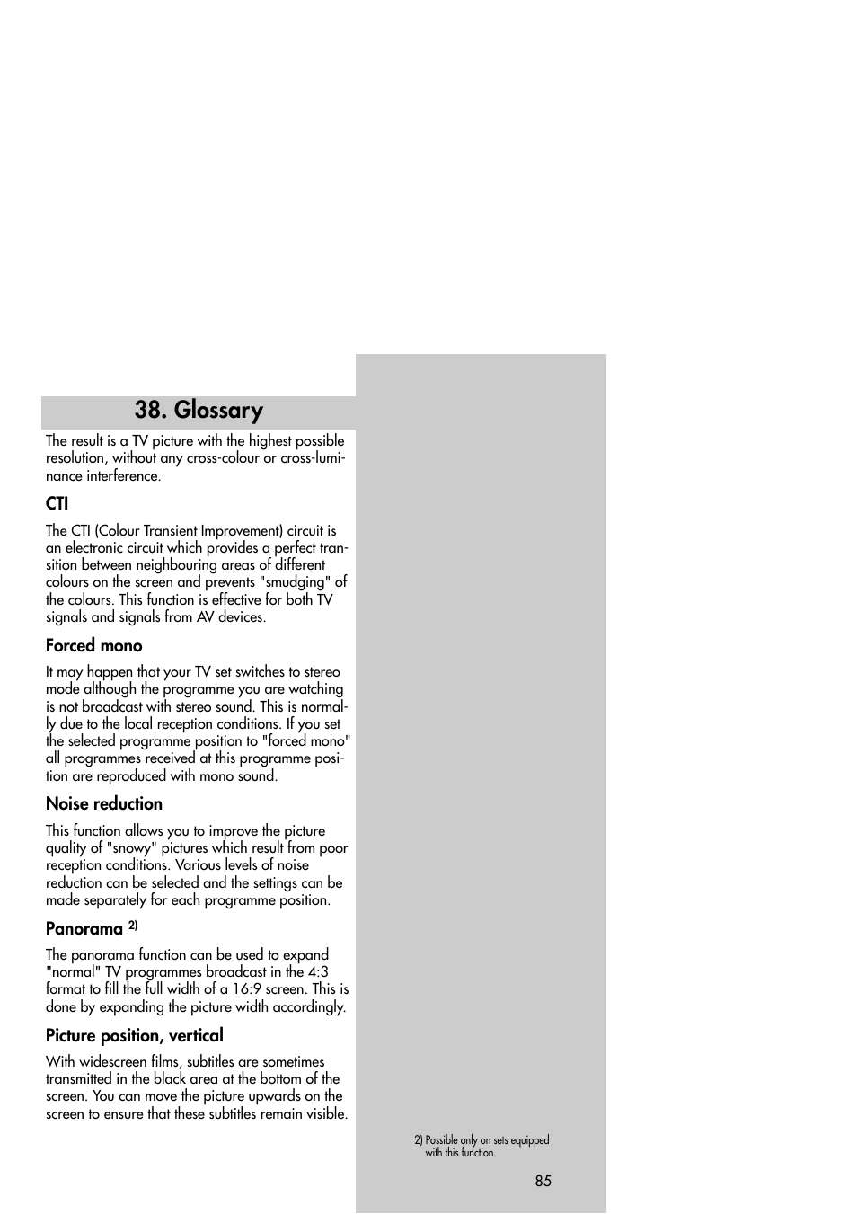 Glossary | Metz Slim TV User Manual | Page 85 / 100