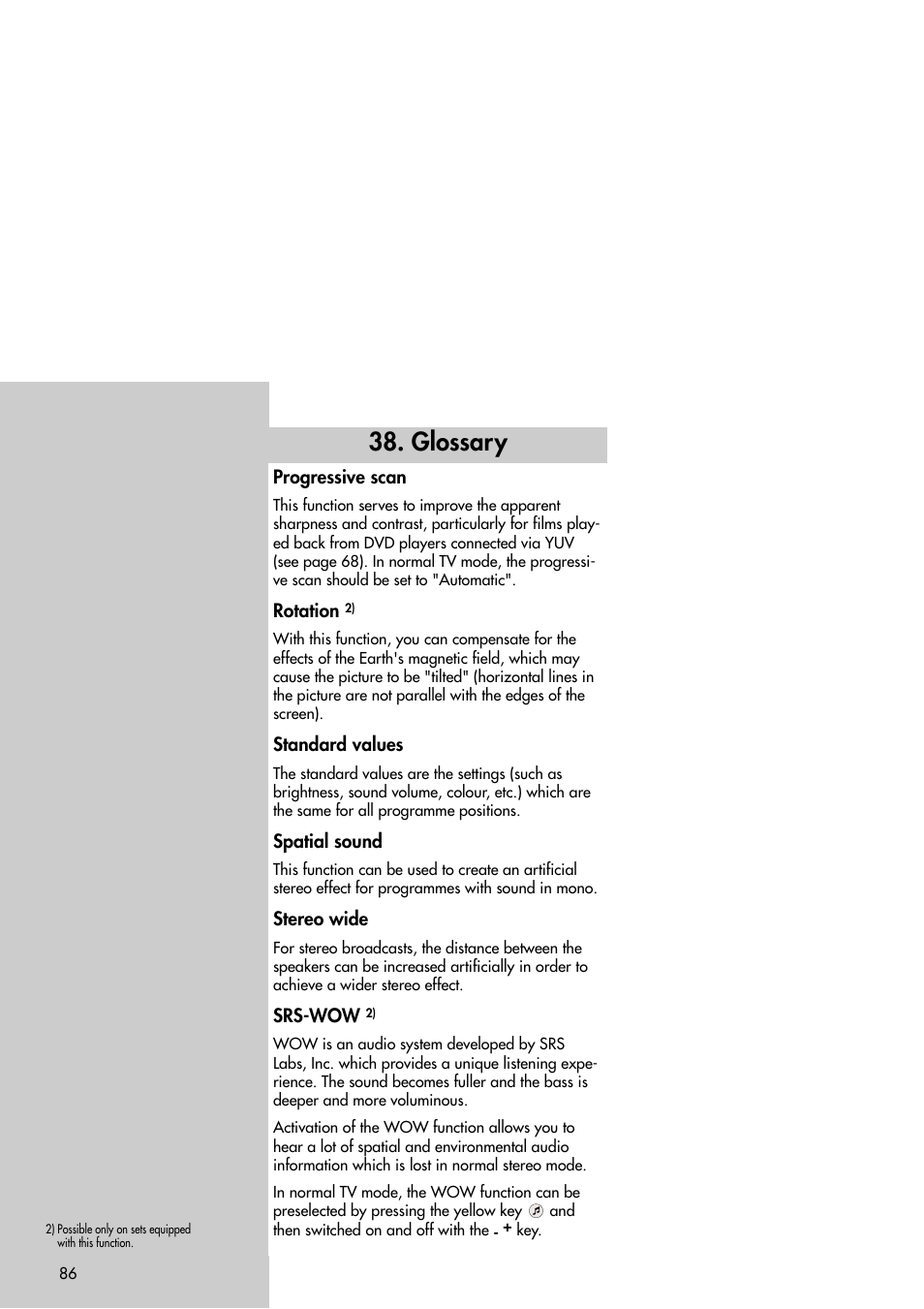 Glossary | Metz Slim TV User Manual | Page 86 / 100