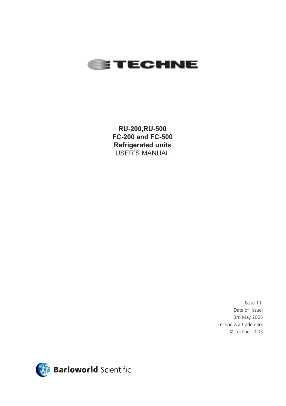 Techne RU-200 User Manual | 20 pages