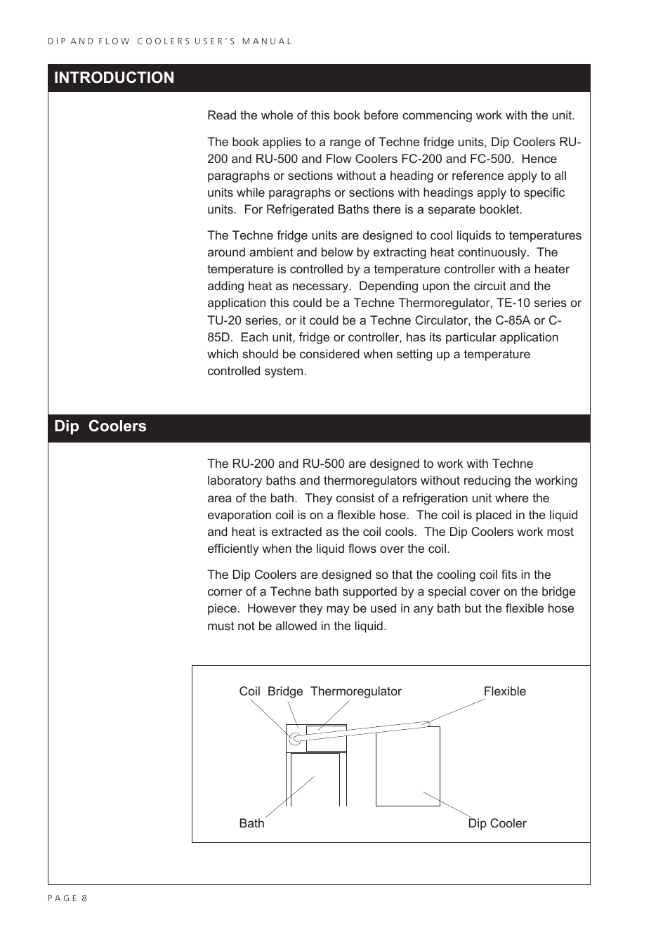 Introduction, Dip coolers | Techne RU-200 User Manual | Page 10 / 20