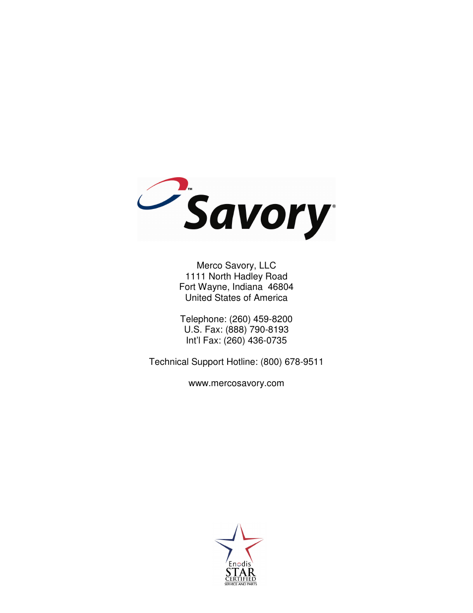 Merco Savory ST-1 User Manual | Page 8 / 8