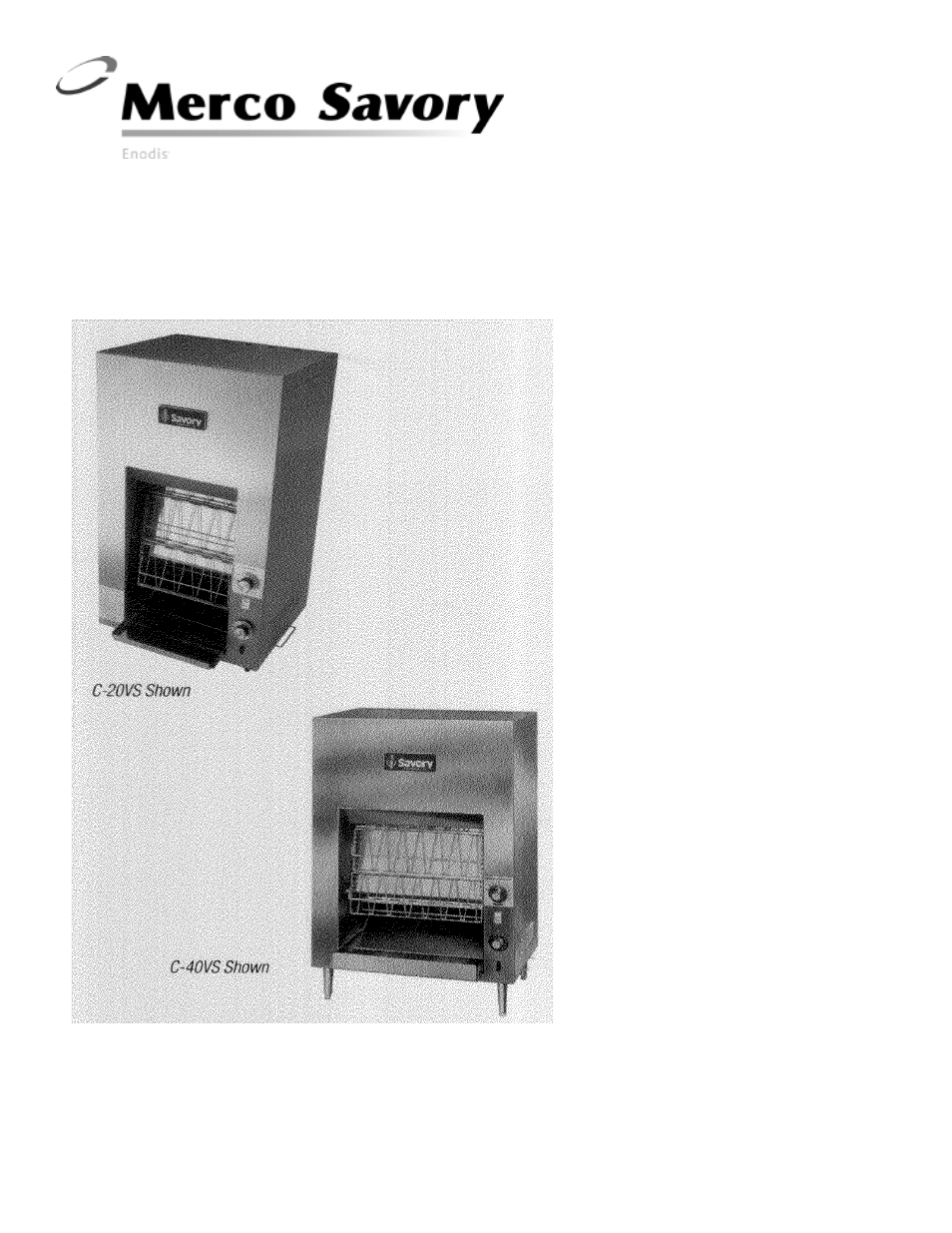 Merco Savory C-20VS User Manual | 4 pages