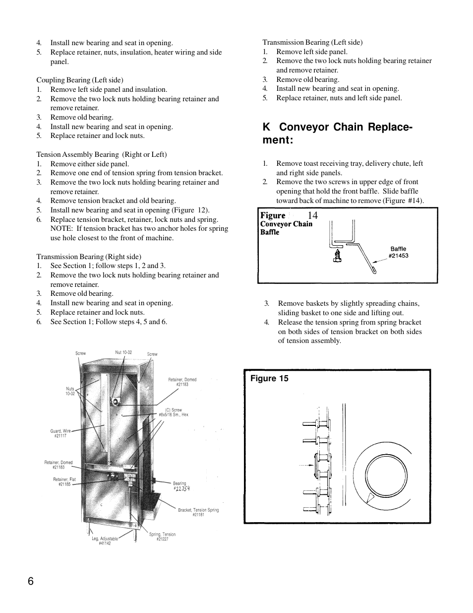 K conveyor chain replace- ment | Merco Savory C-40 User Manual | Page 6 / 12