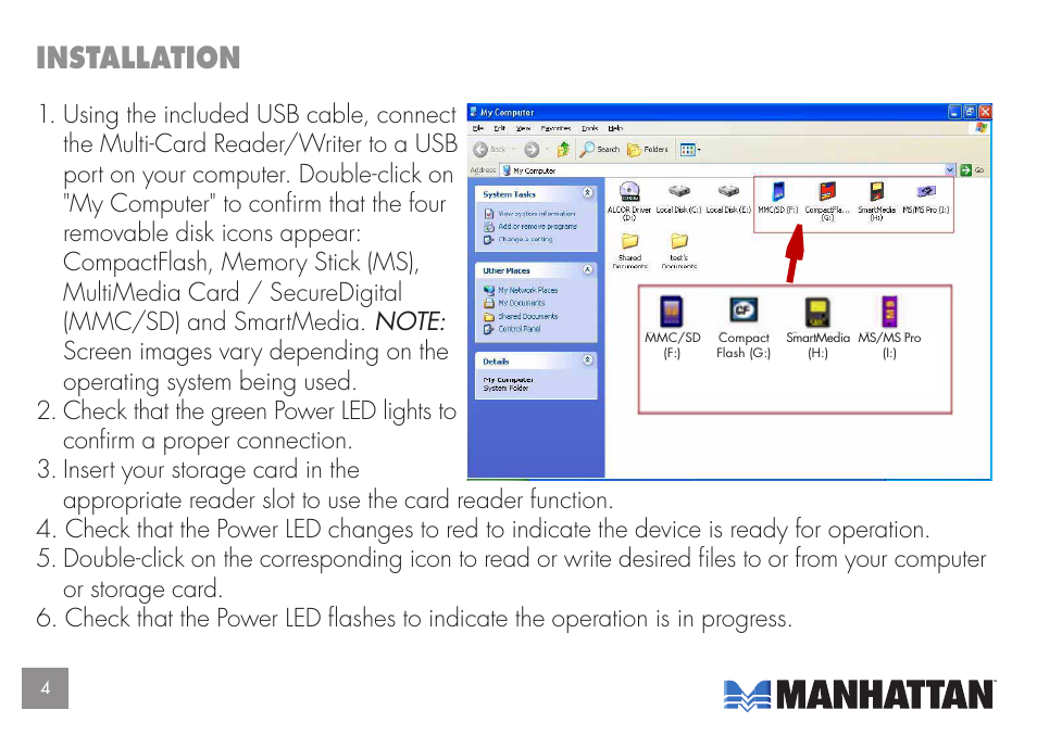 Installation | Manhattan Computer Products 175883 User Manual | Page 4 / 8