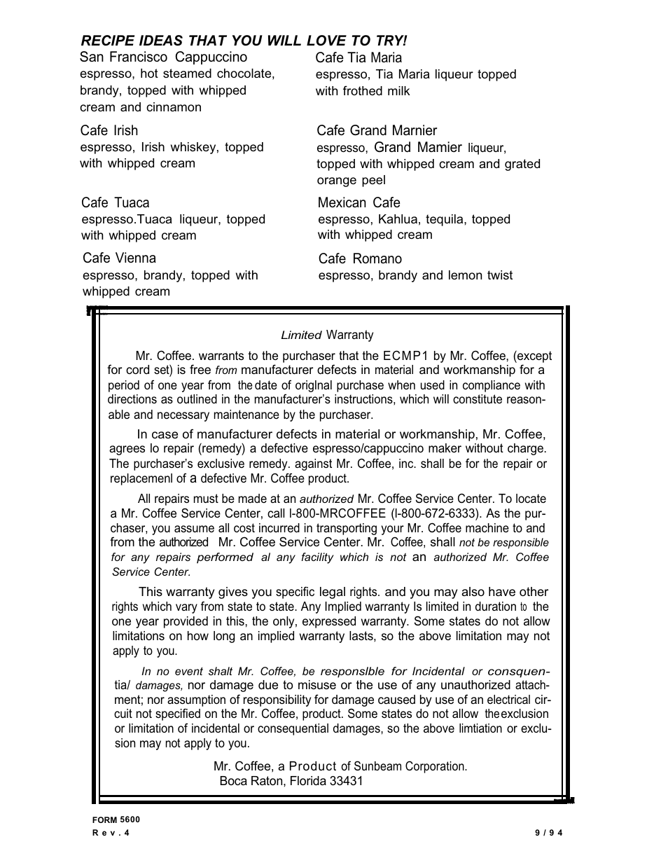 Mr. Coffee ECMPl User Manual | Page 12 / 12