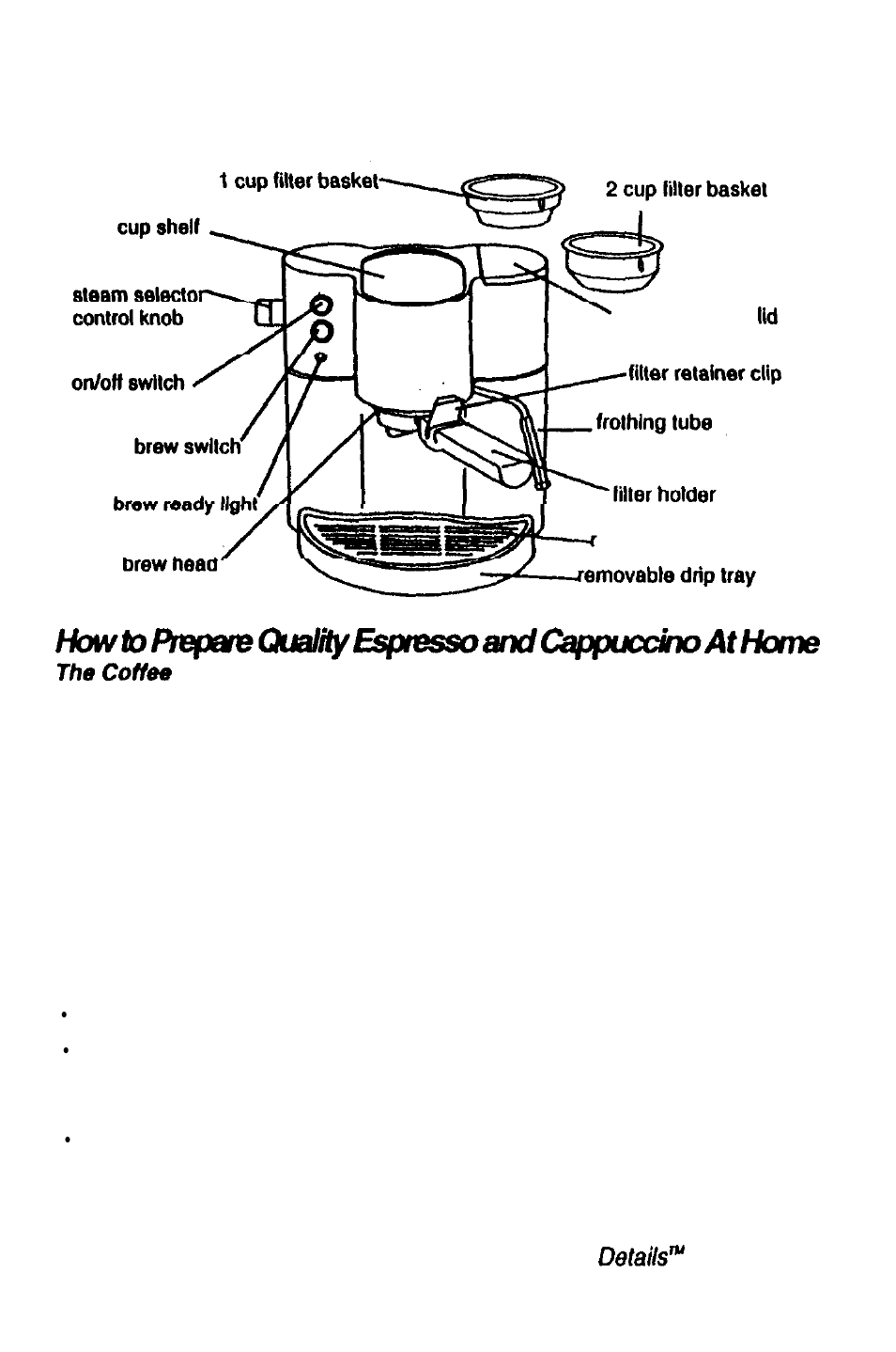 Product features and diagram of parts | Mr. Coffee ECMPl User Manual | Page 5 / 12