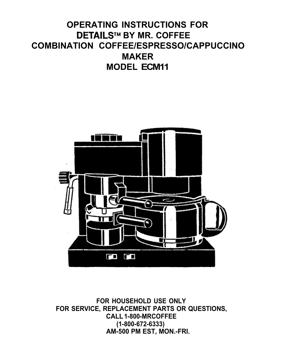 Mr. Coffee ECM11 User Manual | 12 pages