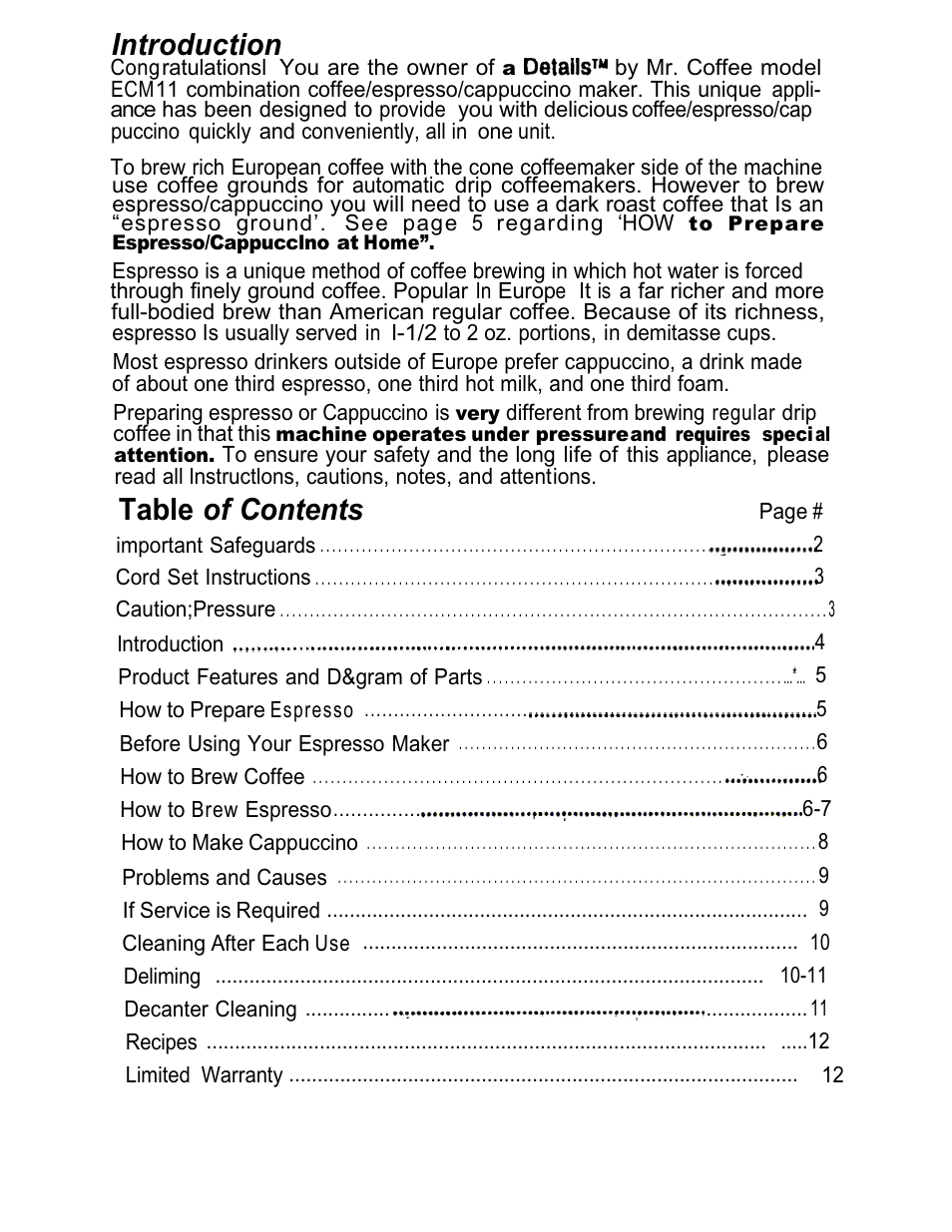 Mr. Coffee ECM11 User Manual | Page 4 / 12