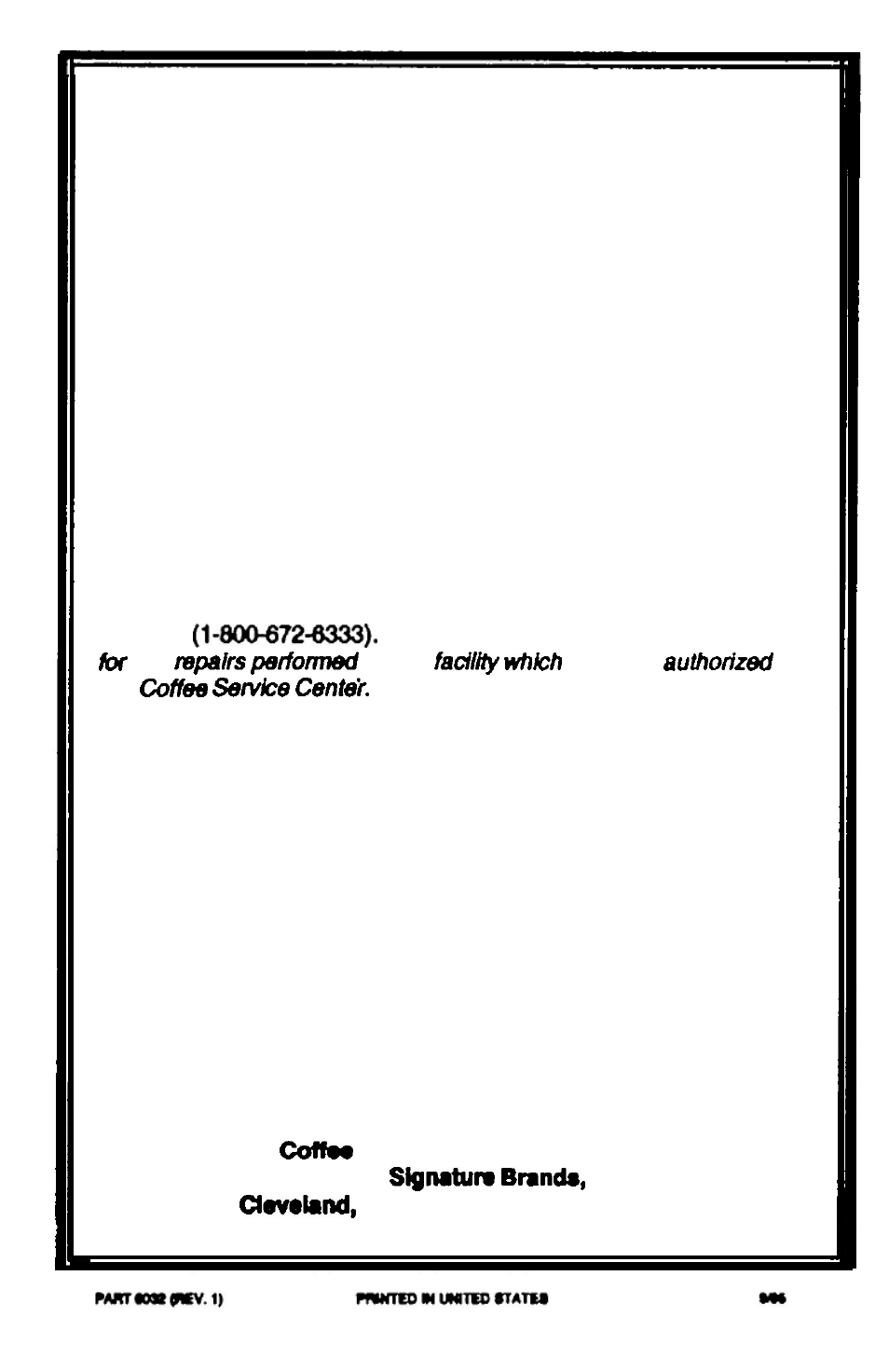 Limited warranty | Mr. Coffee TR10 User Manual | Page 8 / 8