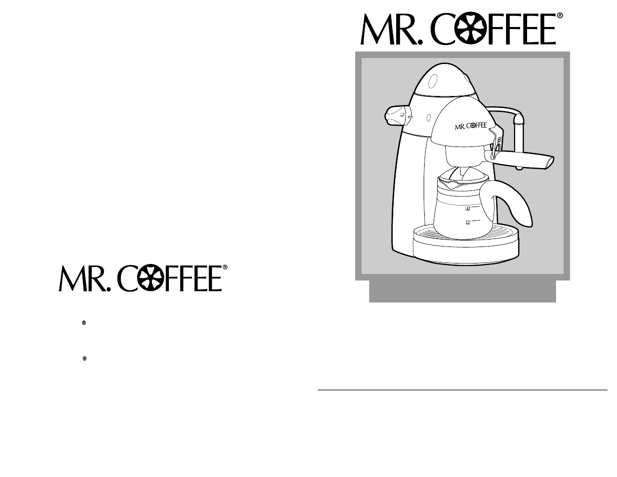 Ecm20, Mr. coffee steam espresso / cappuc c i no maker, Odel | Odelo, Instruction manual with recipes, Manual de instrucciones con recetas | Mr. Coffee ECM20 User Manual | Page 32 / 32