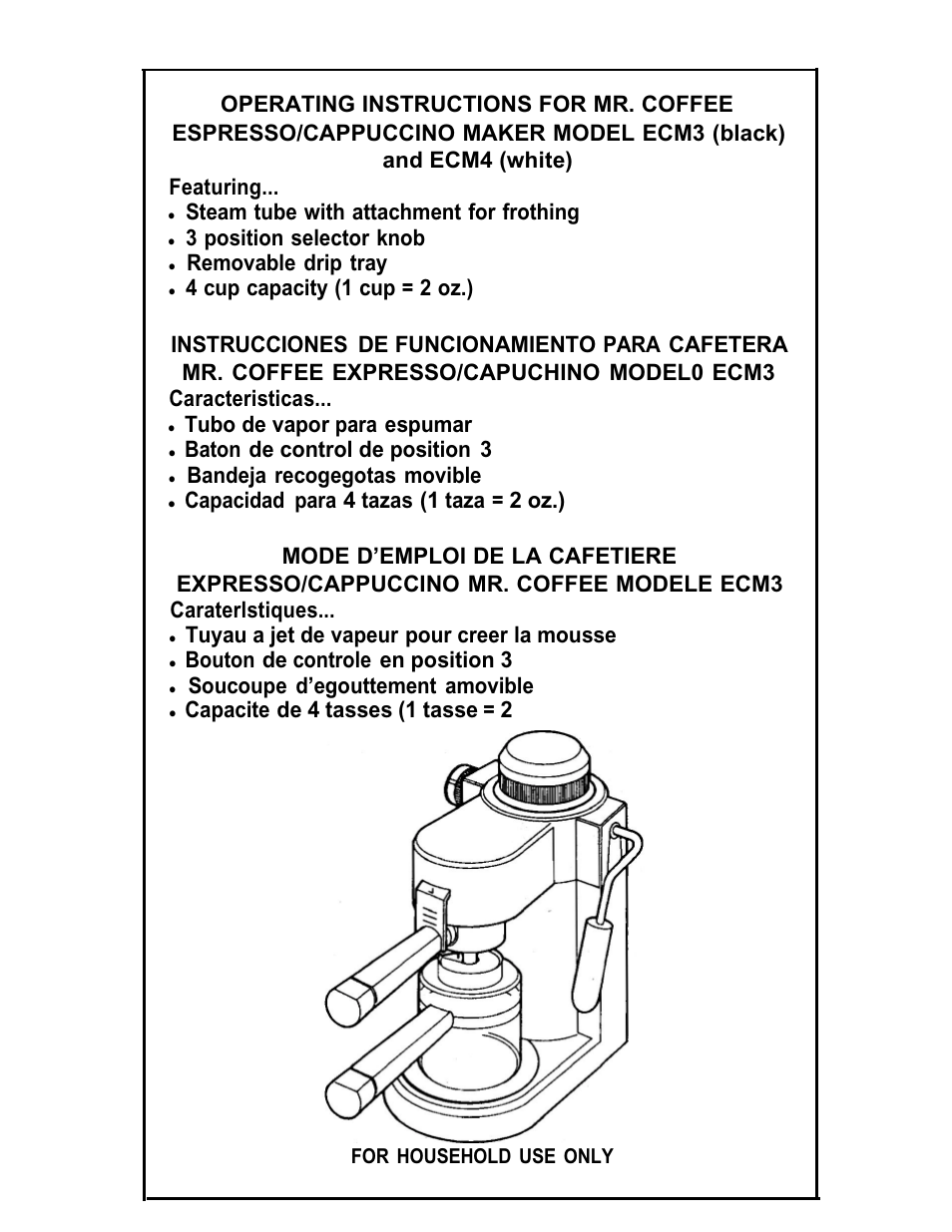 Mr. Coffee ECM3 User Manual | 36 pages