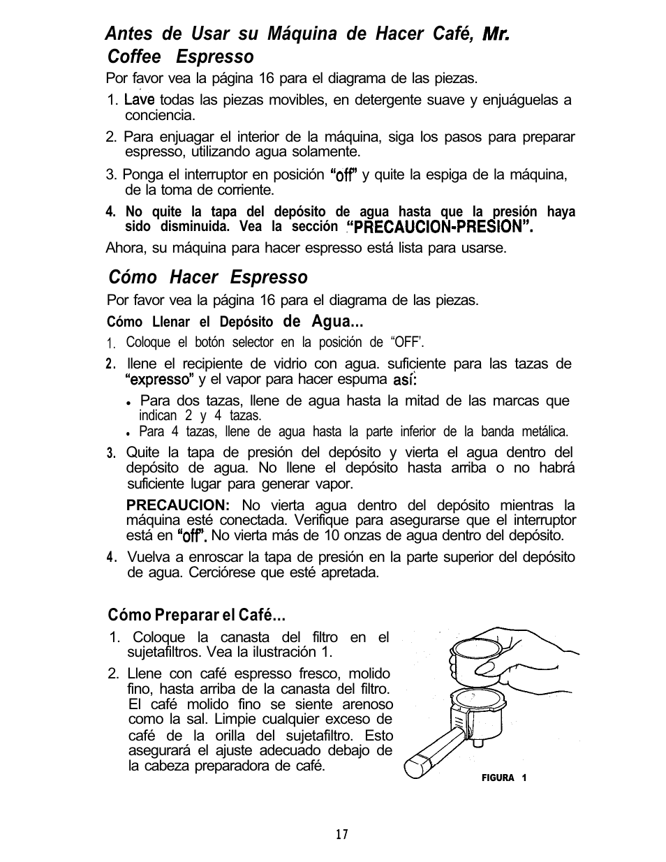 Cómo hacer espresso | Mr. Coffee ECM3 User Manual | Page 17 / 36