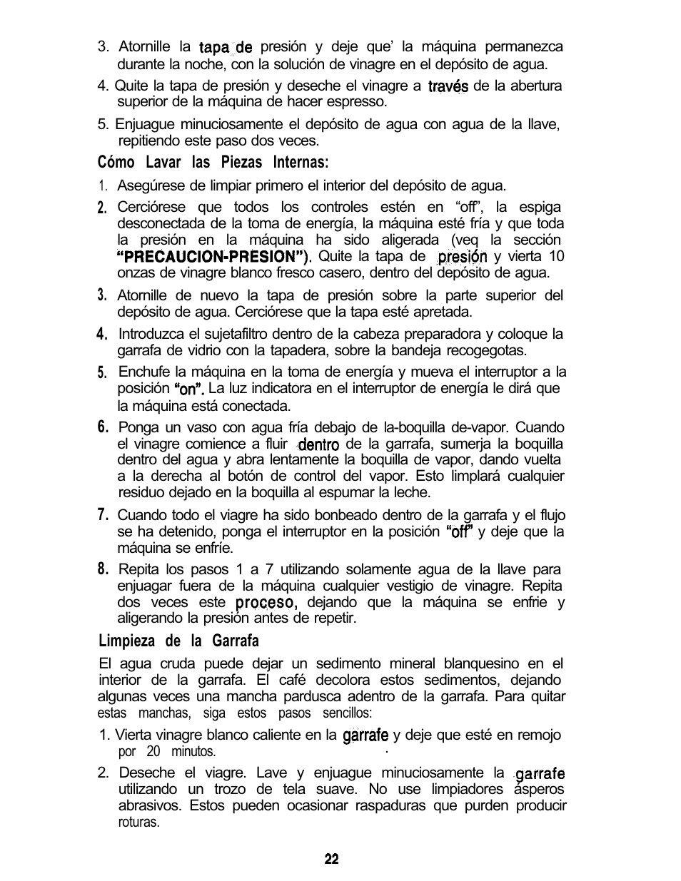 Mr. Coffee ECM3 User Manual | Page 22 / 36