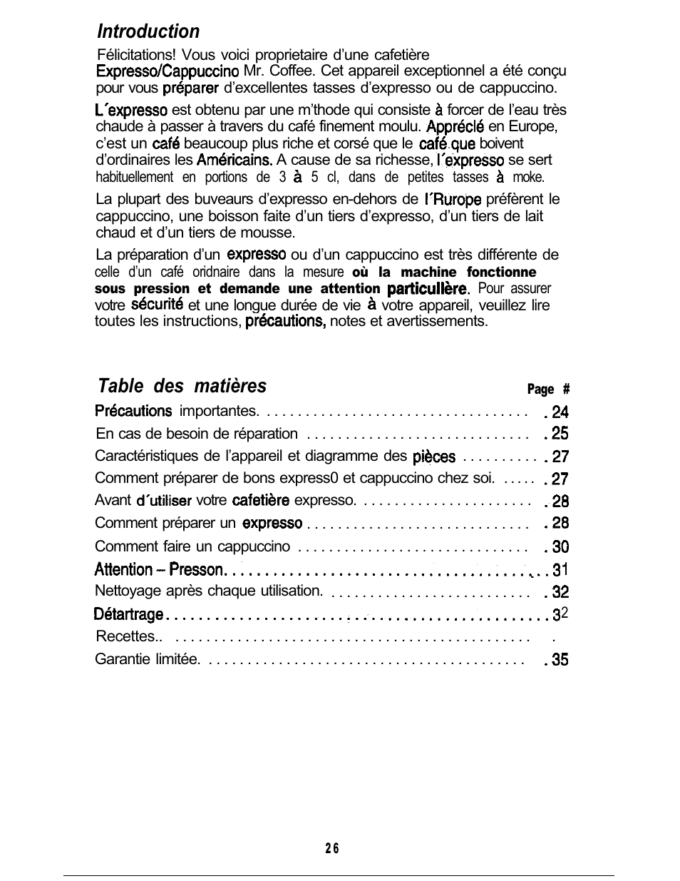 Mr. Coffee ECM3 User Manual | Page 26 / 36