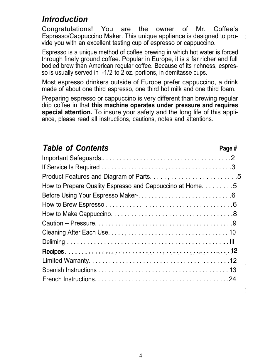 Mr. Coffee ECM3 User Manual | Page 4 / 36