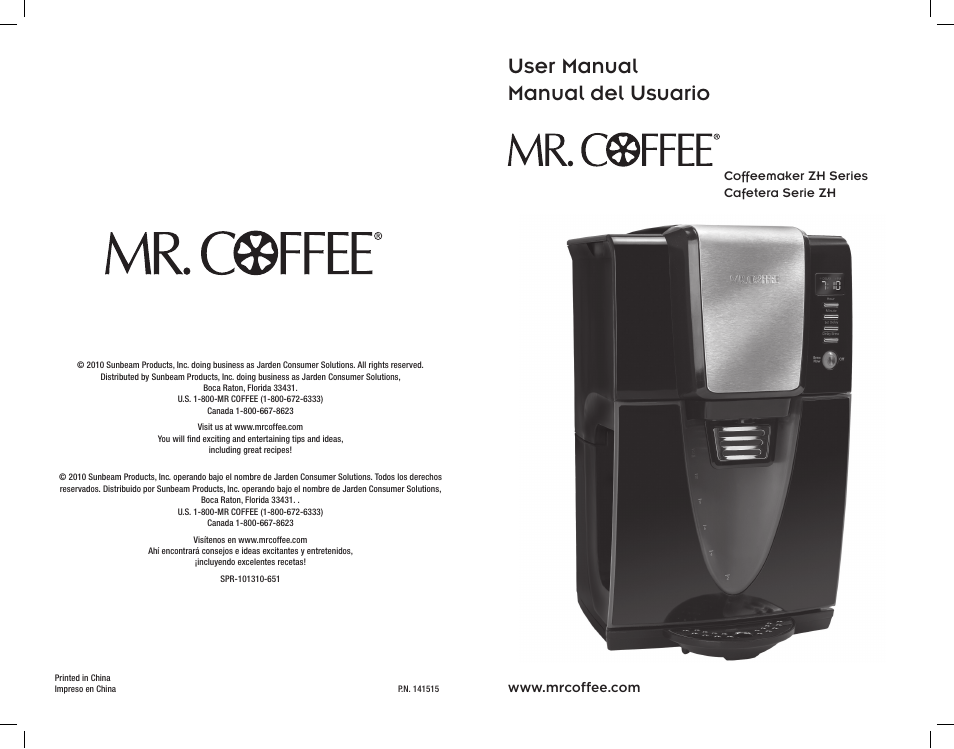 Mr. Coffee ZH User Manual | 14 pages