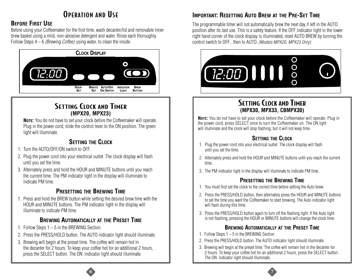 Mr. Coffee MPX33 User Manual | Page 7 / 24