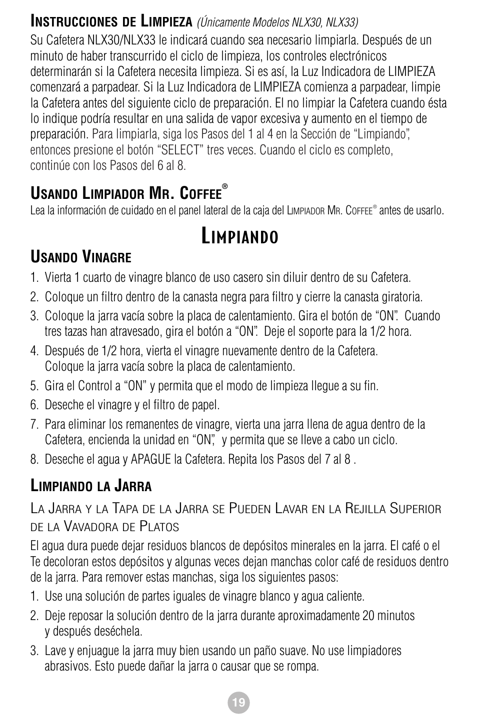Impiando | Mr. Coffee NLS12 User Manual | Page 20 / 22