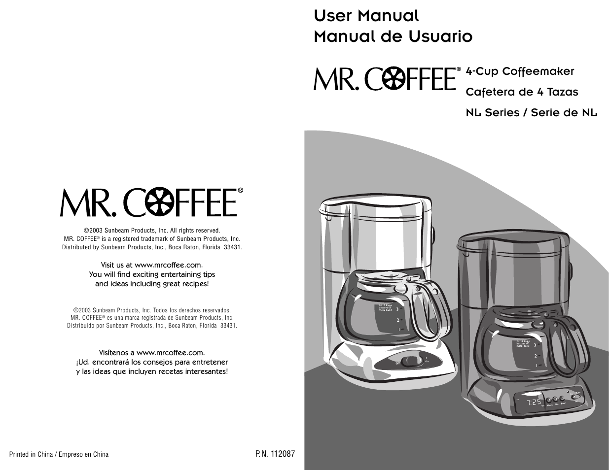 Mr. Coffee NL4 User Manual | 18 pages