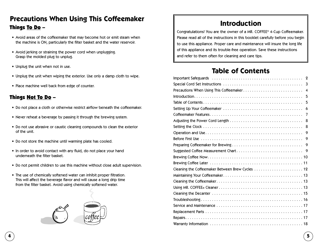 Mr. Coffee NL4 User Manual | Page 3 / 18