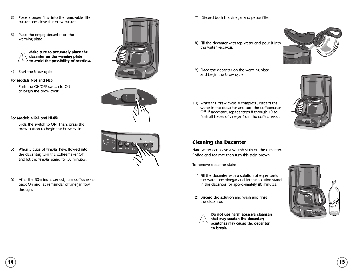 Cleaning the decanter | Mr. Coffee NL4 User Manual | Page 8 / 18