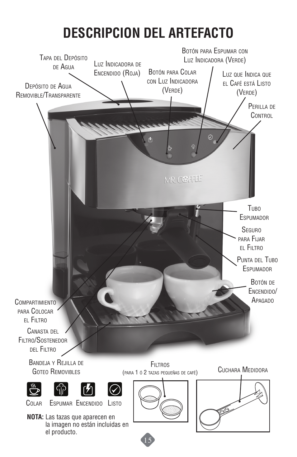 Descripcion del artefacto | Mr. Coffee ECMP50 User Manual | Page 16 / 26