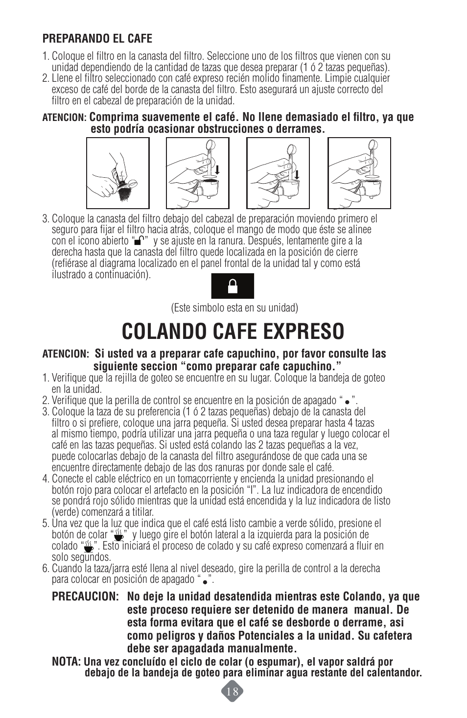 Colando cafe expreso | Mr. Coffee ECMP50 User Manual | Page 19 / 26