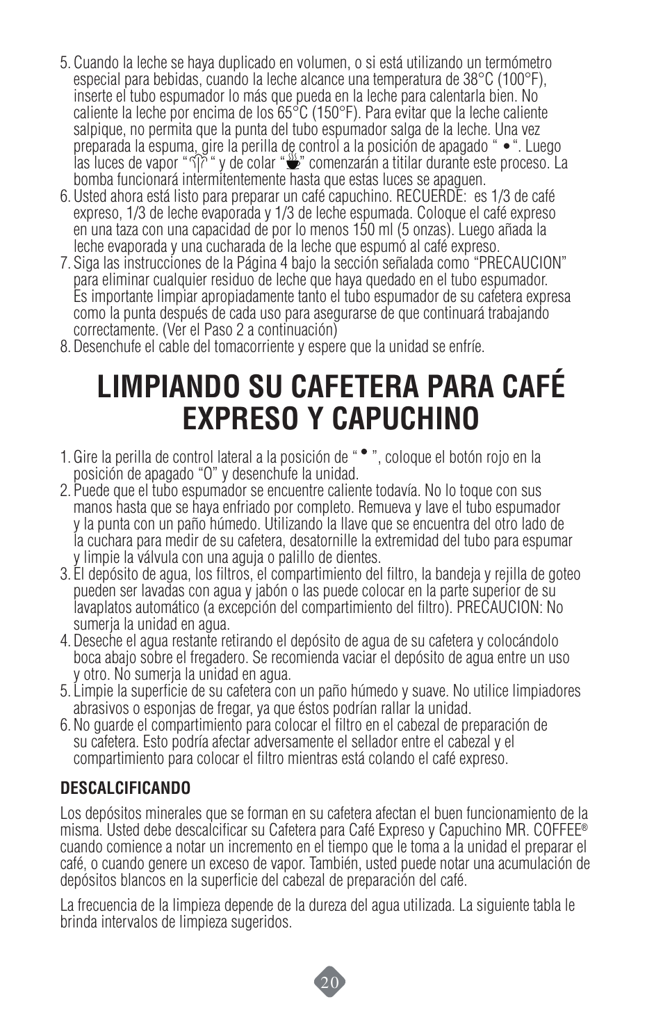 Mr. Coffee ECMP50 User Manual | Page 21 / 26