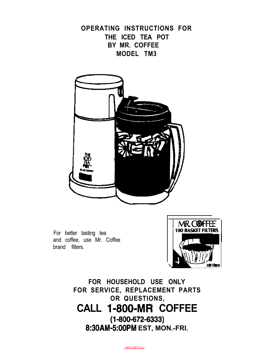 Mr. Coffee TM3 User Manual | 12 pages