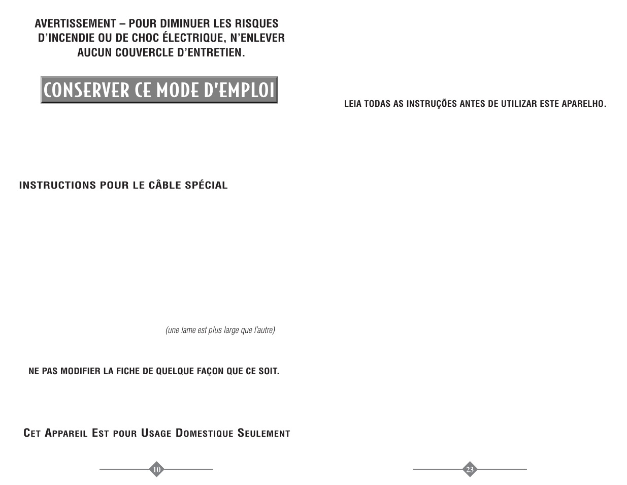Conserver ce mode d’emploi | Mr. Coffee PTC13-099 User Manual | Page 10 / 16