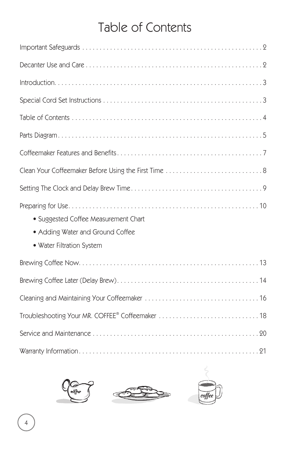Mr. Coffee mrx35 User Manual | Page 5 / 44