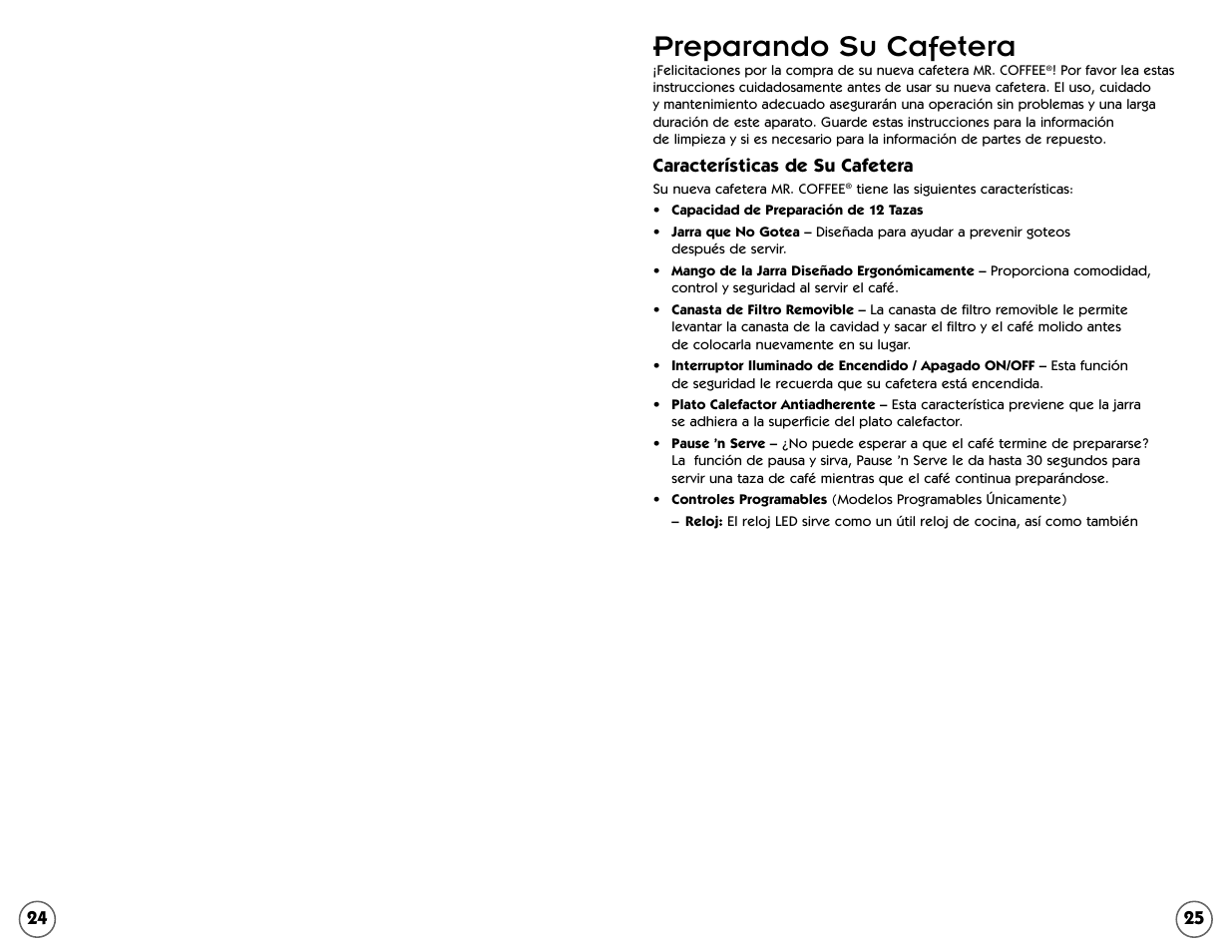 Preparando su cafetera | Mr. Coffee EC Series User Manual | Page 25 / 44