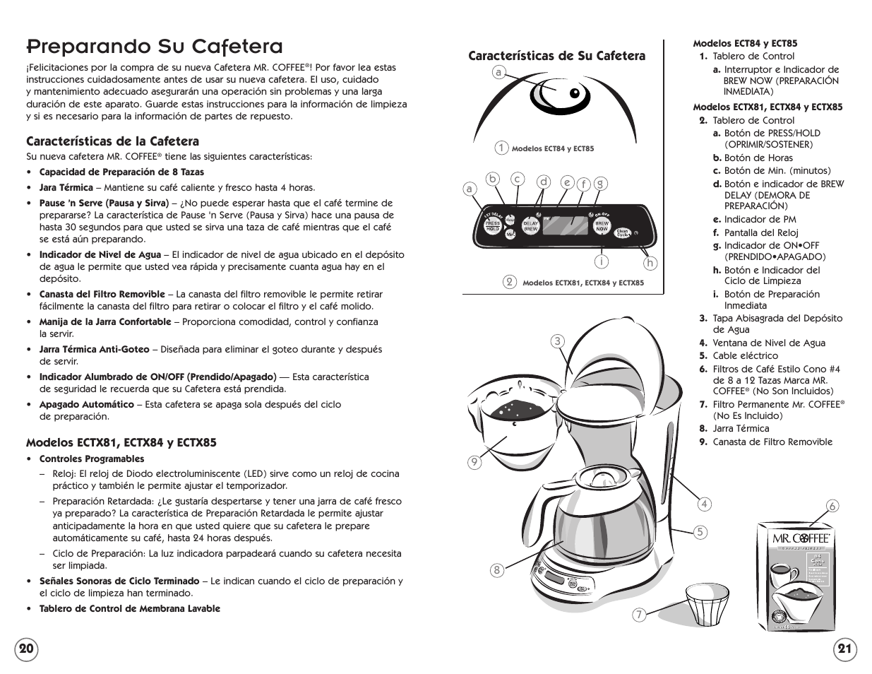Preparando su cafetera | Mr. Coffee ECTX84 User Manual | Page 11 / 16