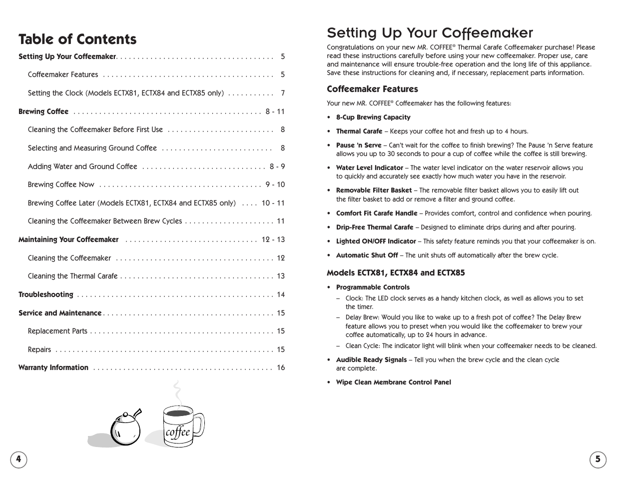 Mr. Coffee ECTX84 User Manual | Page 3 / 16