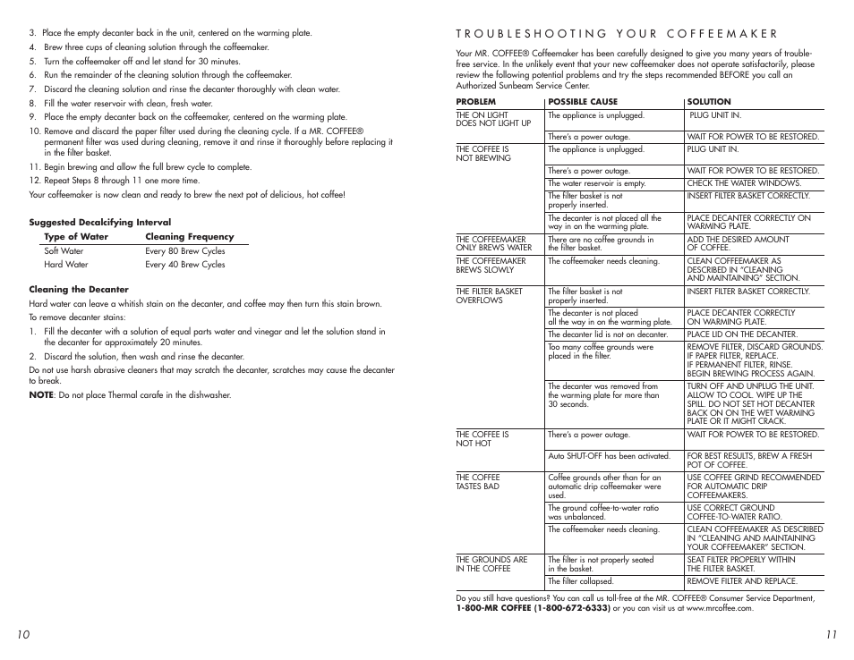 Mr. Coffee VB Series User Manual | Page 6 / 14