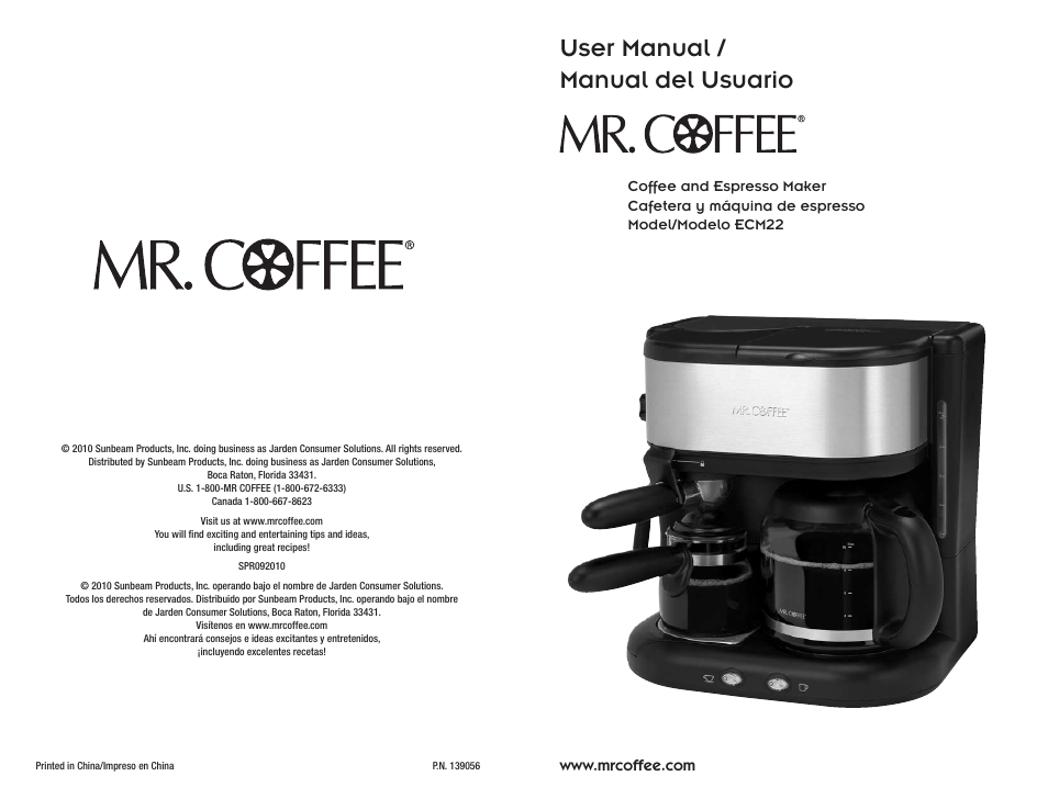 Mr. Coffee ECM22 User Manual | 16 pages