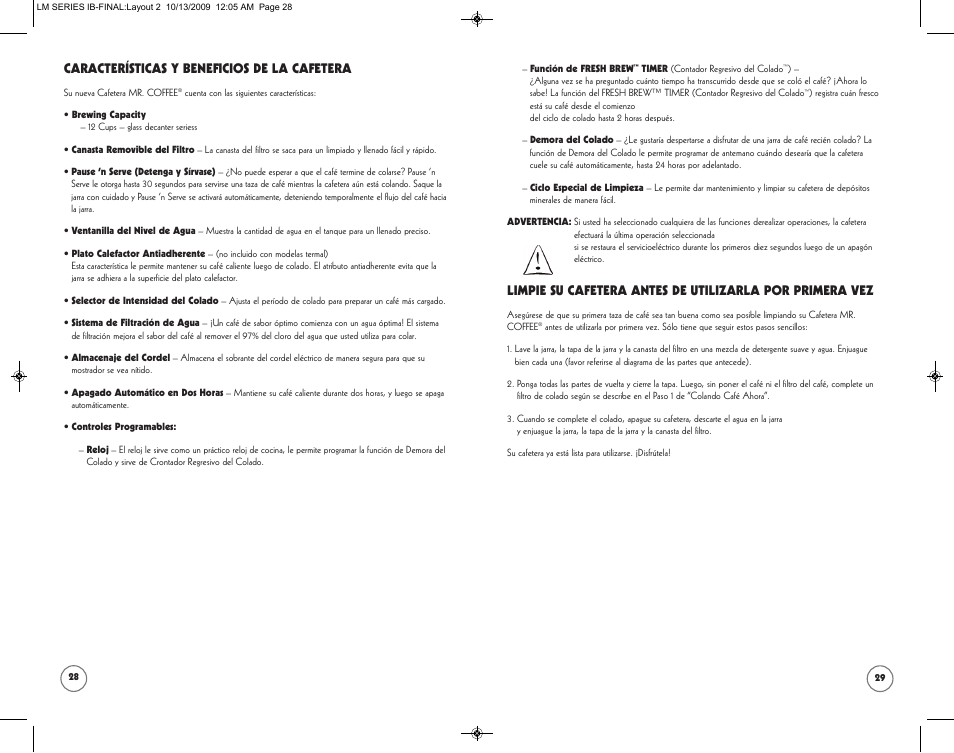 Mr. Coffee SPR-101006 User Manual | Page 15 / 22