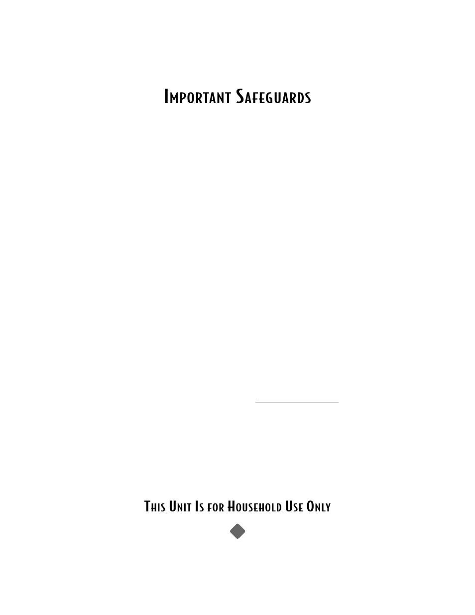 Mportant, Afeguards, S for | Ousehold | Mr. Coffee NLS12  EU User Manual | Page 2 / 32
